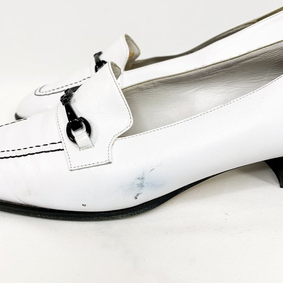 BALLY White Leather Loafers Chunky Heel - Picture 6 of 8